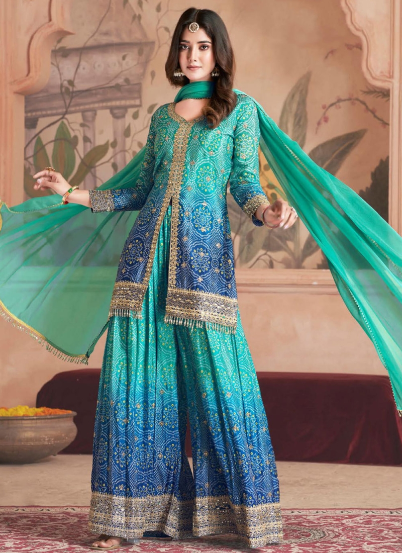 Multi Colour Print Readymade Salwar Kameez