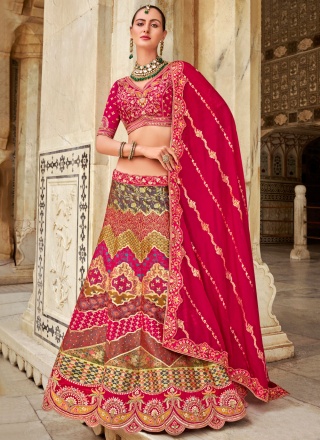 Multi Colour Reception Banarasi Silk Lehenga Choli