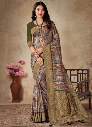 Multi Colour Viscose Ceremonial Classic Saree