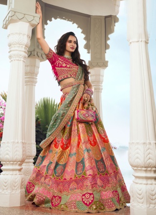 Multi Colour Wedding Lehenga Choli