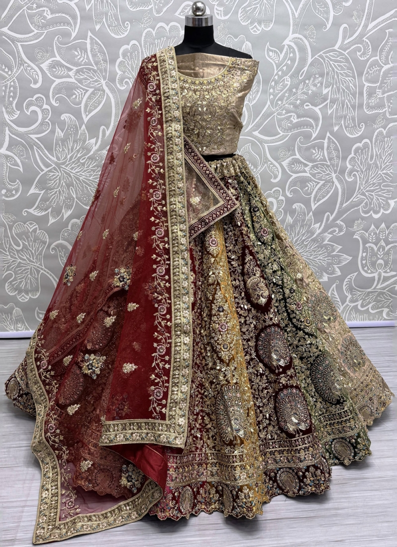 Multi Colour Wedding Trendy Lehenga Choli