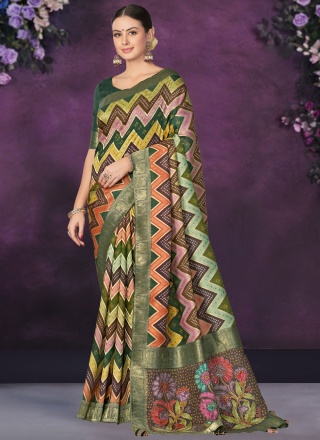 Multi Colour Woven Festival Traditional Saree