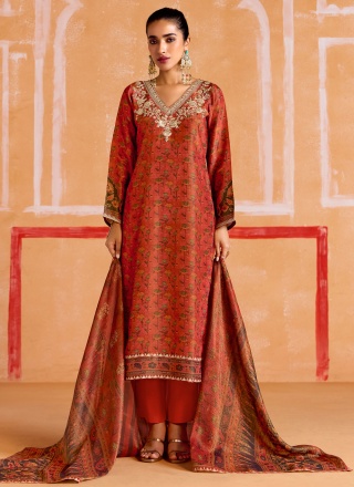 Muslin Rust Pant Style Suit