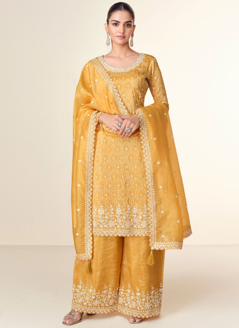 Mustard Party Chinon Readymade Salwar Kameez