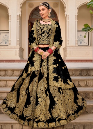 Mystic Embroidered Velvet Trendy Lehenga Choli