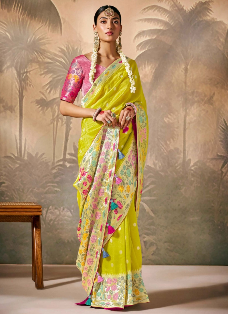 Mystic Green Woven Contemporary Saree