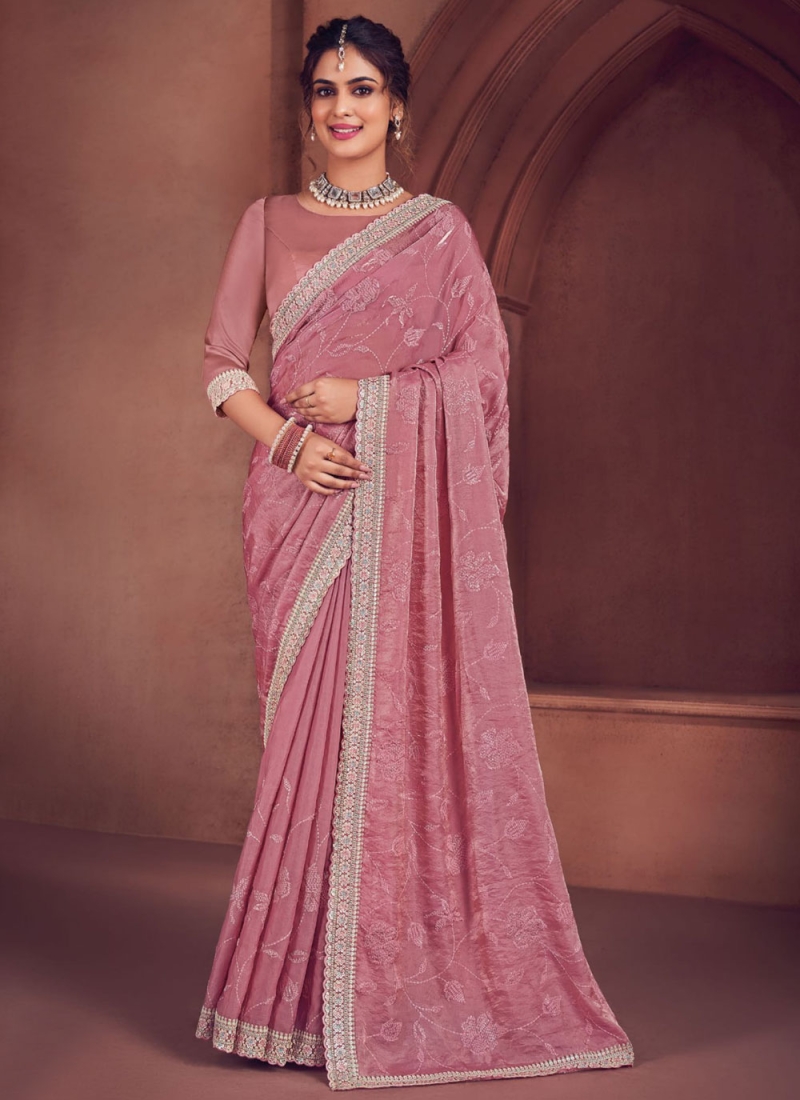 Mystic Pink Ceremonial Designer Saree