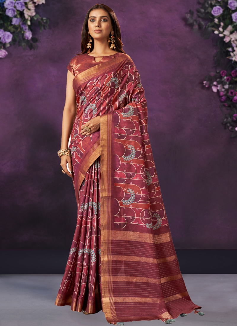 Mystical Maroon Ceremonial Traditional Saree