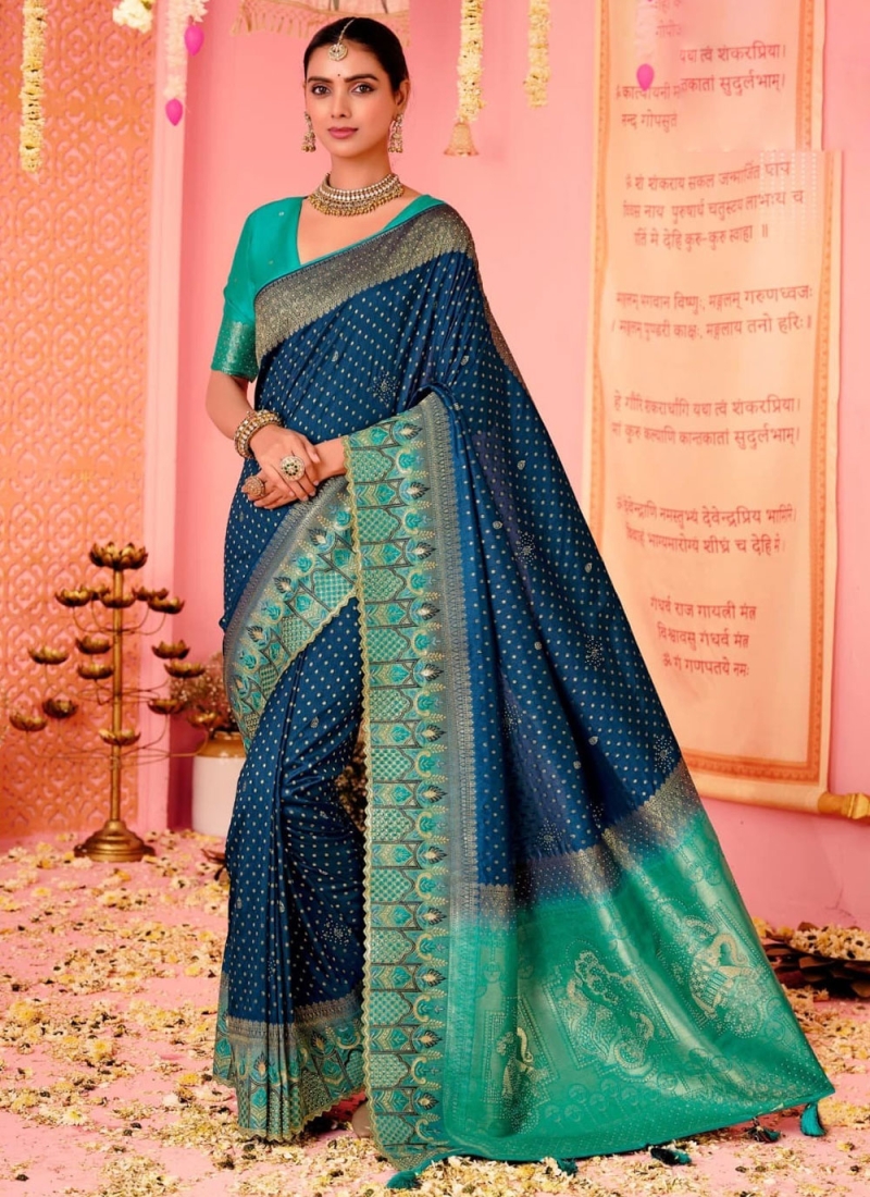 Navy Blue Color Designer Saree