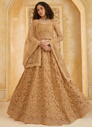 Net Brown Thread Trendy Lehenga Choli