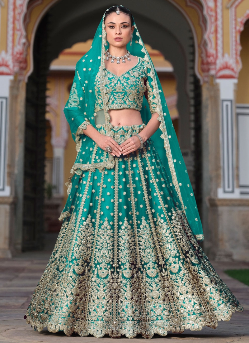 Net Rama Designer Lehenga Choli