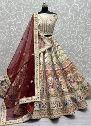 Off White Bridal Velvet Trendy Lehenga Choli