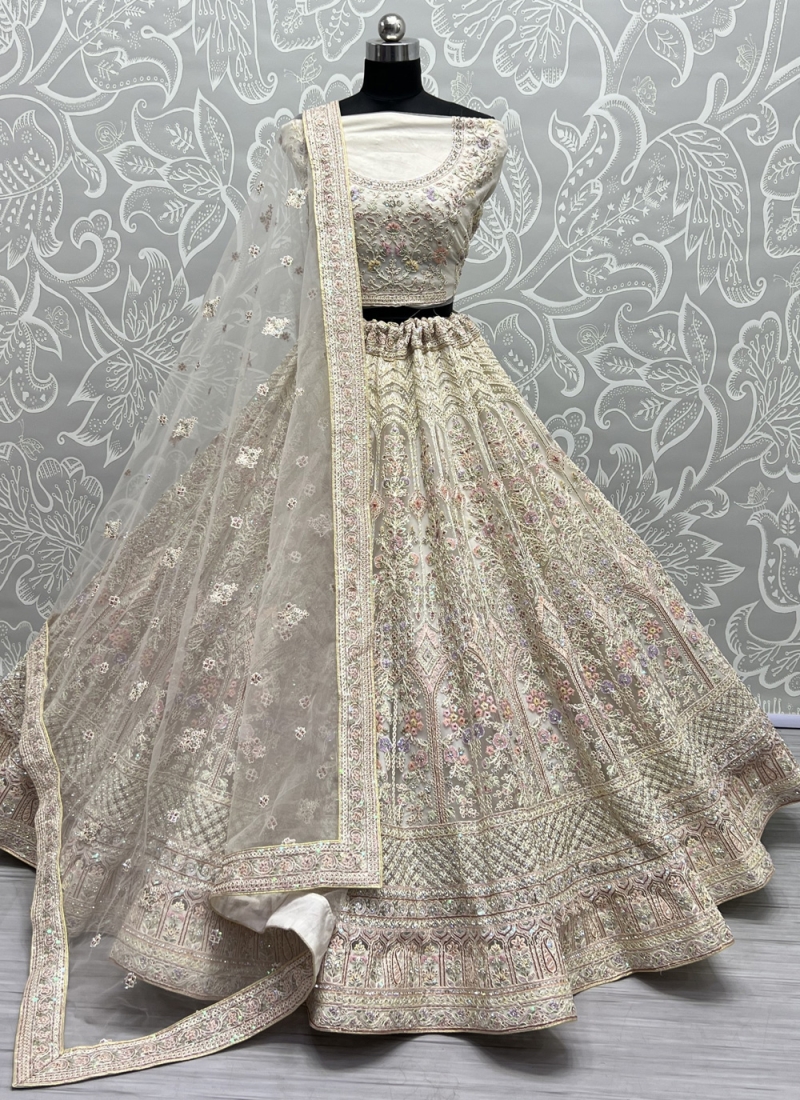 Shop Silver Gold Mesh Lehenga Set | Woman's Plaza