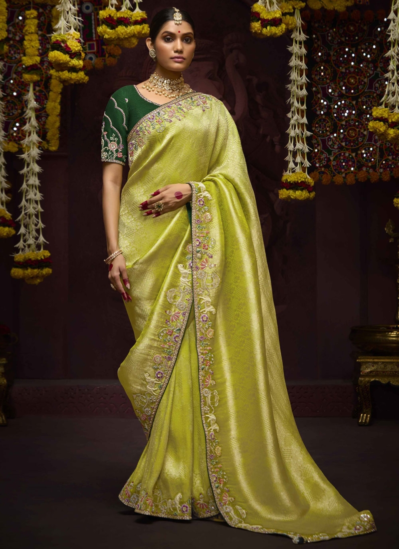 Opulent Kanjivaram Silk Zari Green Classic Saree