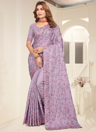 Opulent Lavender Traditional Saree