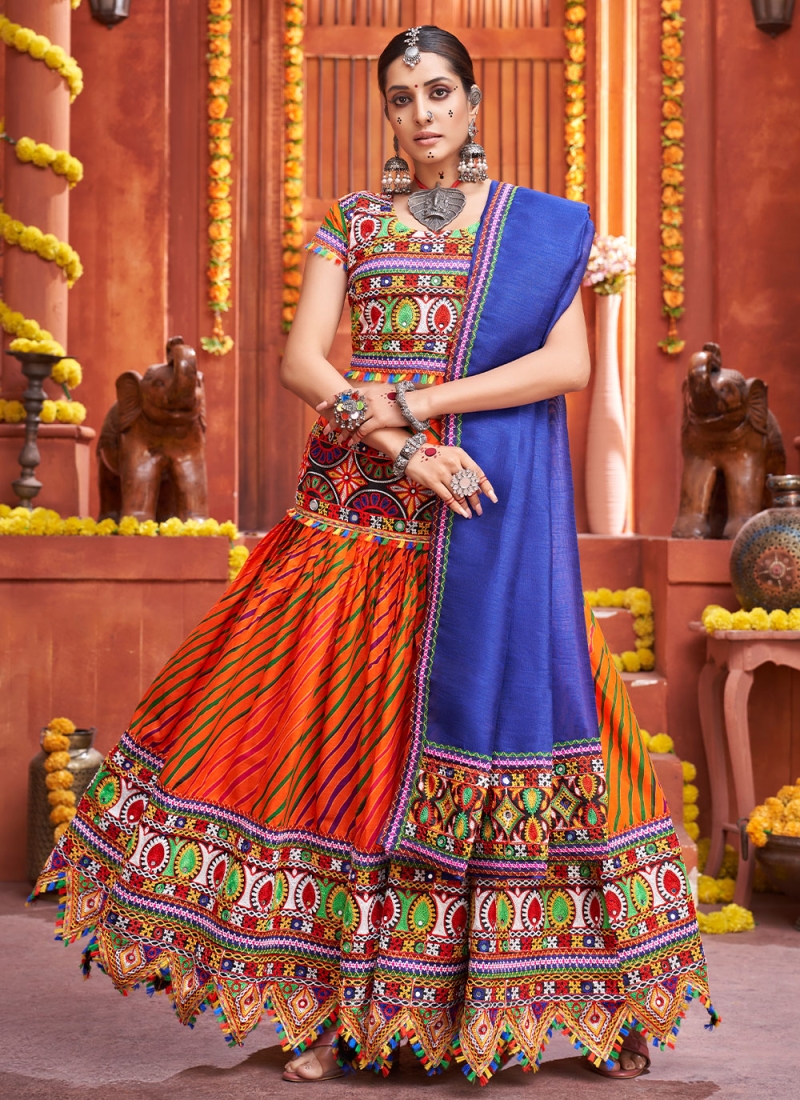 Orange colour shop ghagra choli