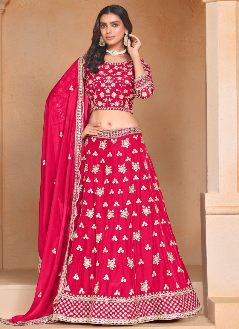 Organza Thread Rani Trendy Lehenga Choli