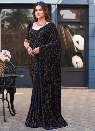 Orphic Black Beads Trendy Saree