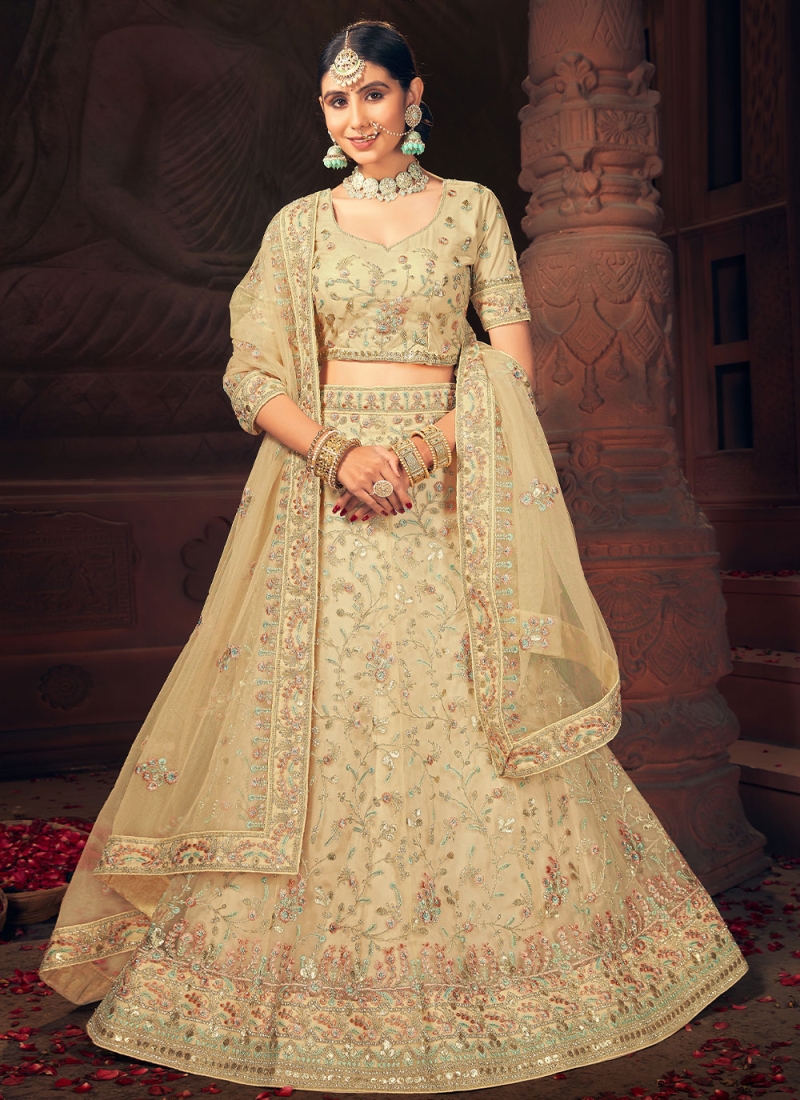 Well Flavored Party Wear Designer Satin Georgette Lehenga Style Suit 3 –  krazy kolours