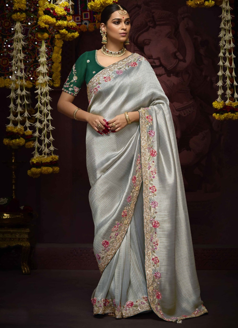 Paramount Grey Ceremonial Classic Saree