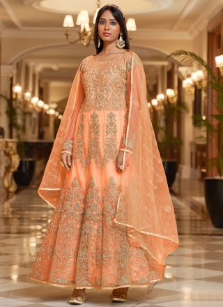 Peach Color Anarkali Salwar Kameez