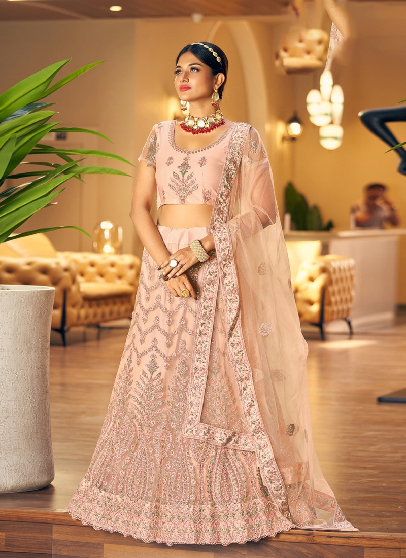 Peach Color Designer Lehenga Choli For Wedding & Engagement Function -  Suratikart