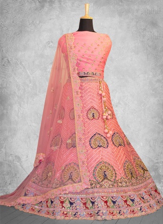 Peach Silk Lehenga Choli