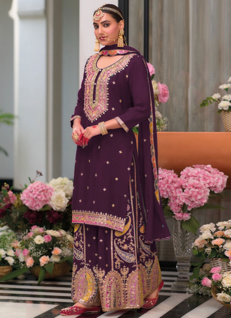 Peppy Chinon Zari Designer Salwar Kameez