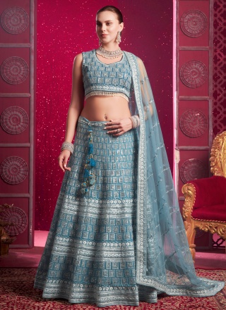 Perfect Net Aari Blue Readymade Lehenga Choli