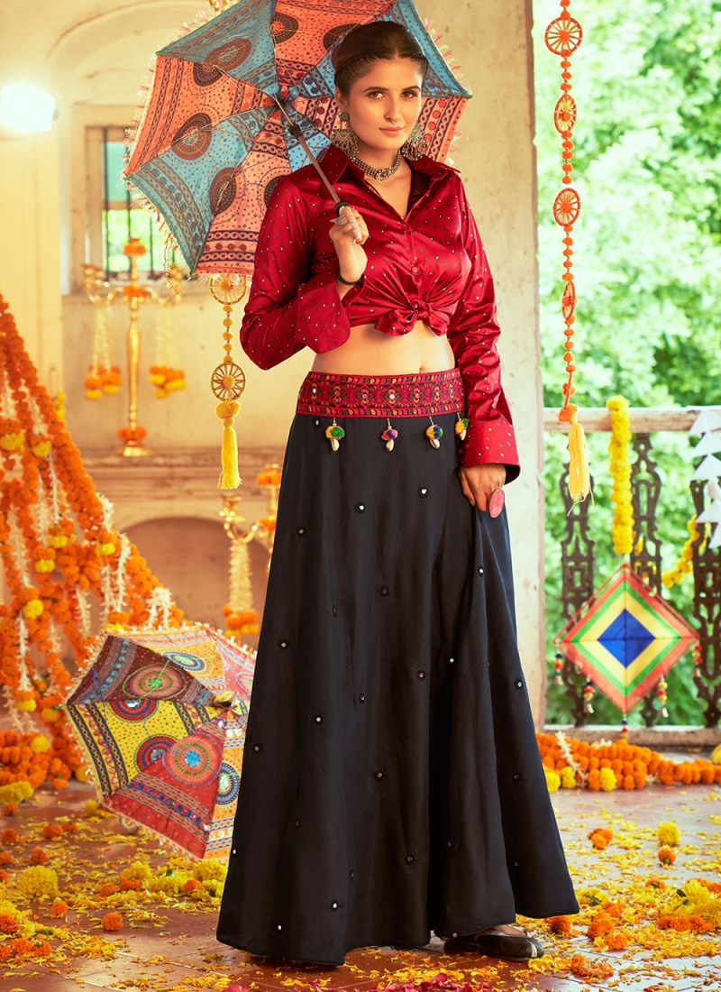 Navratri Special Cotton Lehenga in Orange : LRG96