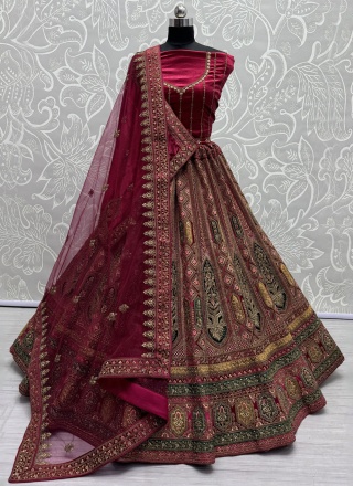 Pink Color A Line Lehenga Choli