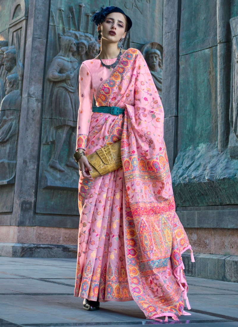 Pink Color Trendy Saree