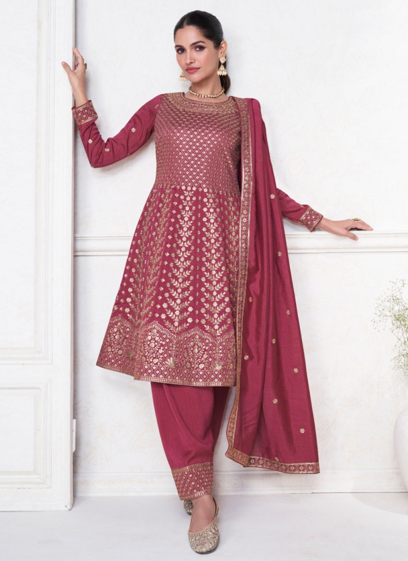 Pink Embroidered Trendy Salwar Kameez