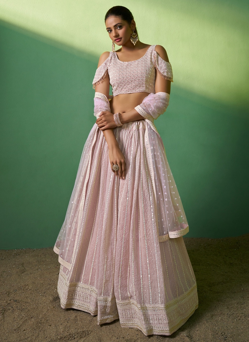 New Indian Designer ONION PINK Georgette Wedding Wear Fancy Bridal Lehenga  Choli | eBay