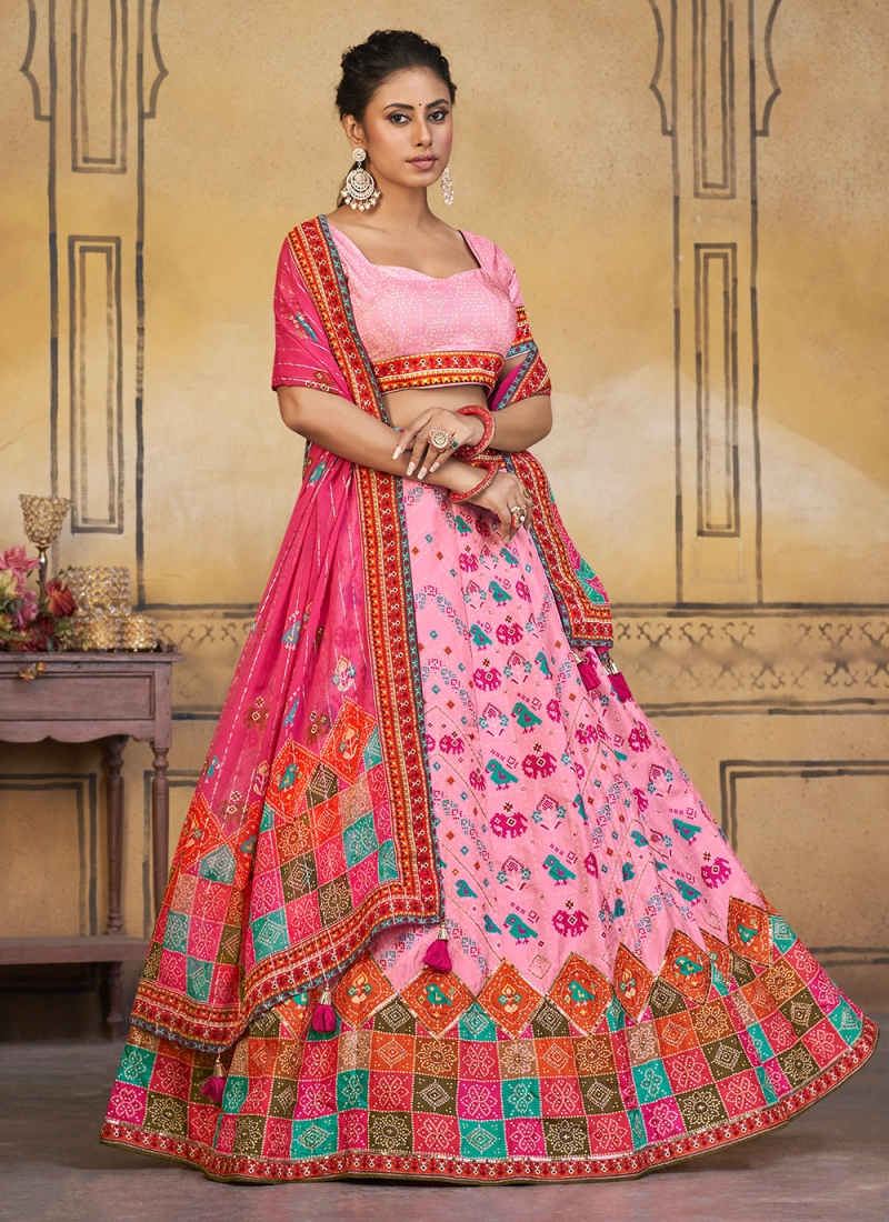 Olive Green Silk Designer Lehenga Choli