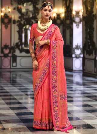 Pink Reception Silk Traditional Saree