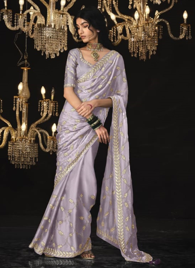 Pleasance Embroidered Tissue Contemporary Saree