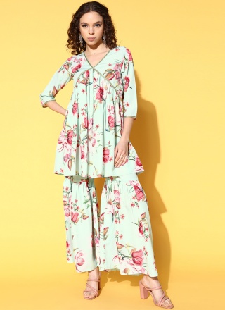 Pleasing Printed Multi Colour Casual Kurti