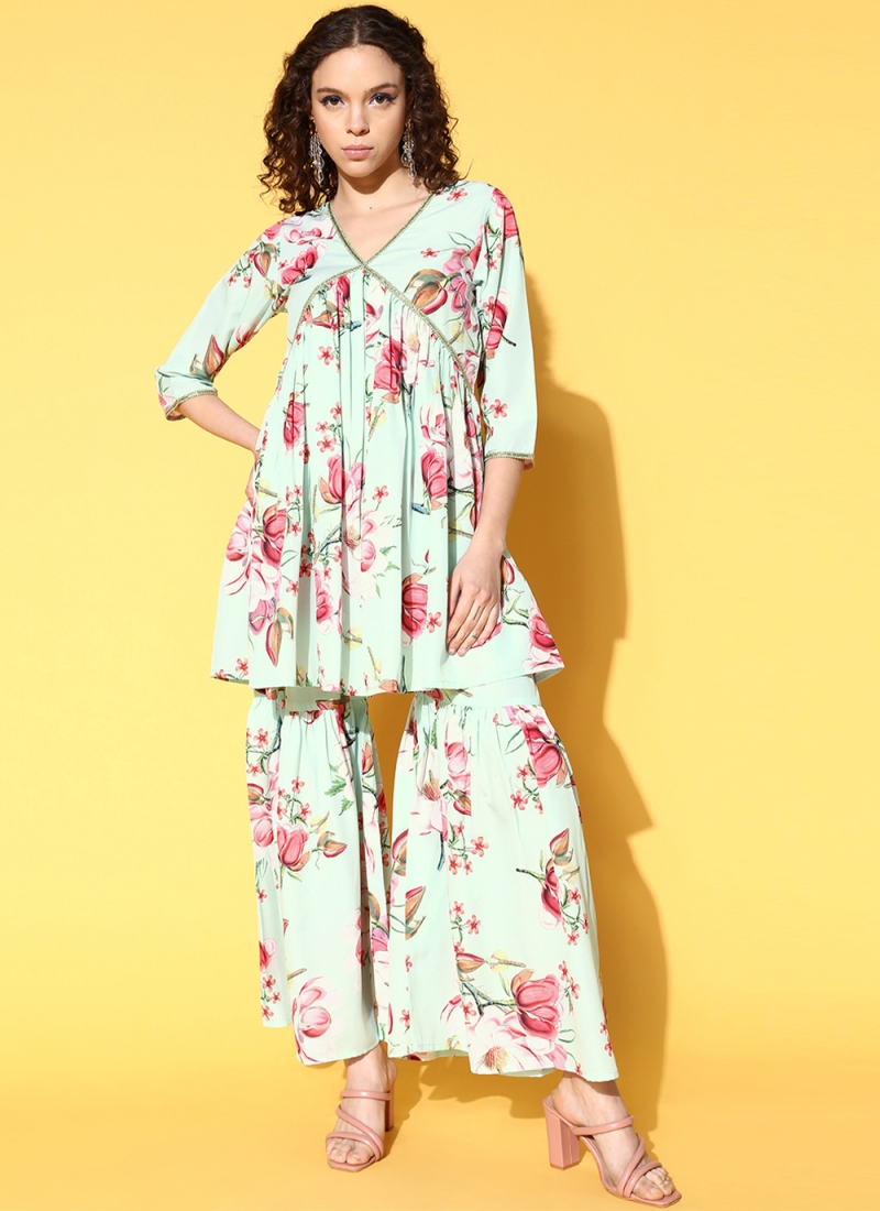 Pleasing Printed Multi Colour Casual Kurti