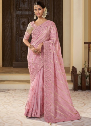 Pleasing Sequins Wedding Designer Saree