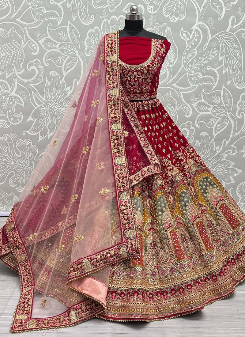 Assorted Color Trendy Embroidery Stitched Bridal Lehenga With Hand Work at  Best Price in Mumbai | Mumbai Zari Arts