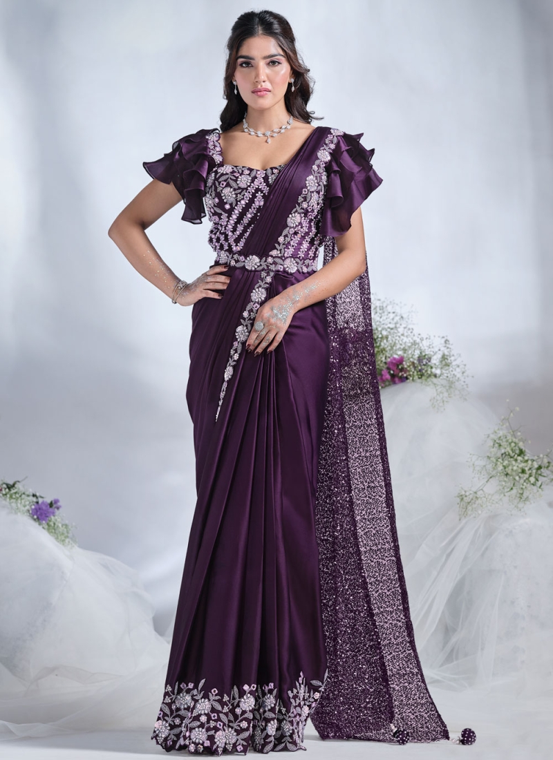 Precious Purple Designer Saree