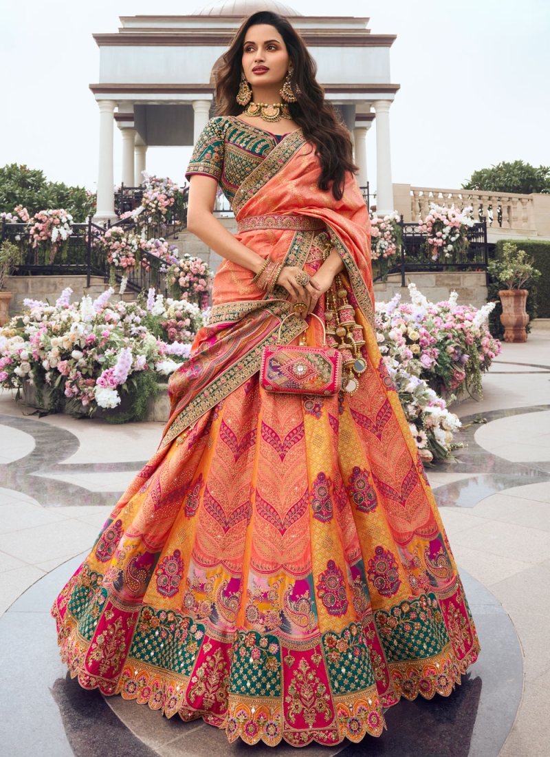 Preferable Yellow Silk Designer Lehenga Choli