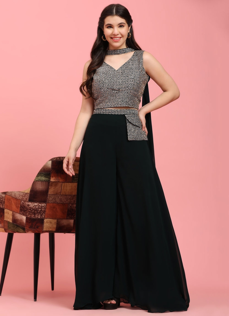 Shop online from Soch Black Georgette Suit Set With Embroidery And Sequins  for women from Soch