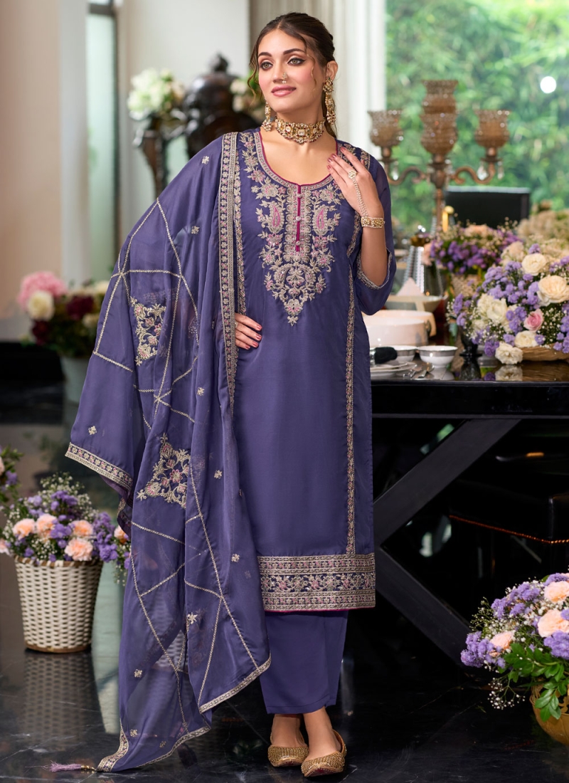 Pretty Thread Organza Readymade Salwar Kameez