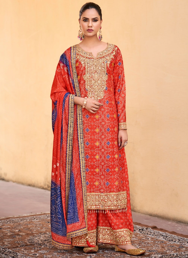 Prime Red Designer Salwar Kameez