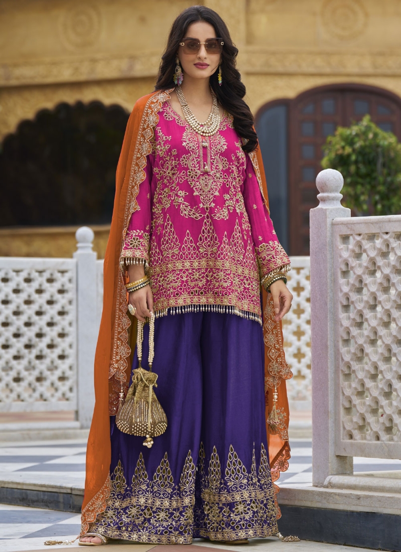 Princely Stone Rani Chinon Trendy Salwar Kameez