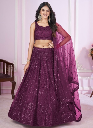 Prodigious Purple Engagement Designer Lehenga Choli