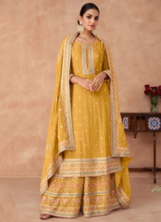 Prominent Mustard Party Salwar Kameez