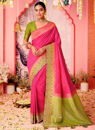 pure-dola Rani Designer Saree